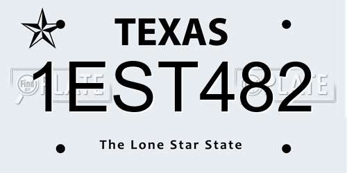 1EST482 Texas License Plate