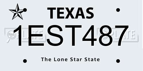 1EST487 Texas License Plate