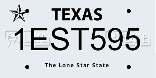 1EST595 Texas License Plate