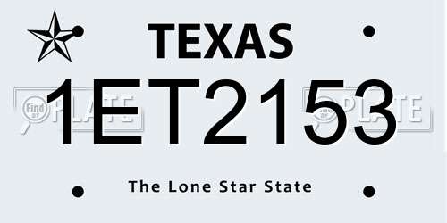 1ET2153 Texas License Plate