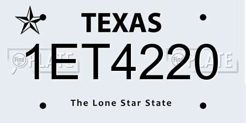 1ET4220 Texas License Plate