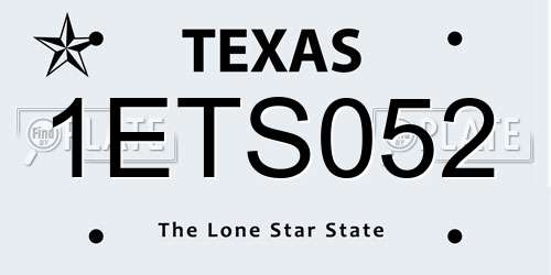 1ETS052 Texas License Plate