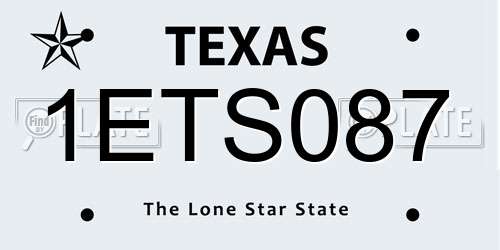 1ETS087 Texas License Plate