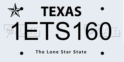 1ETS160 Texas License Plate