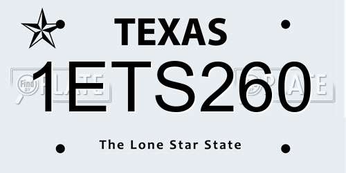 1ETS260 Texas License Plate