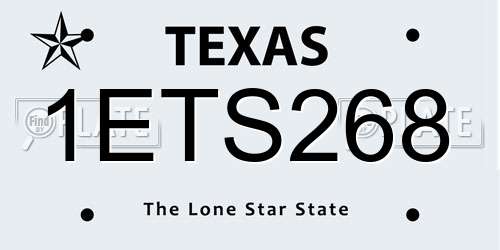 1ETS268 Texas License Plate