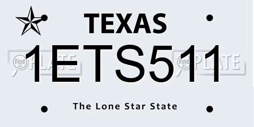 1ETS511 Texas License Plate