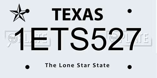 1ETS527 Texas License Plate