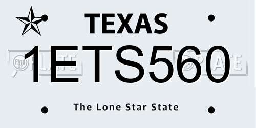 1ETS560 Texas License Plate