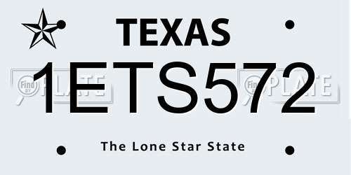 1ETS572 Texas License Plate