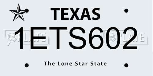 1ETS602 Texas License Plate