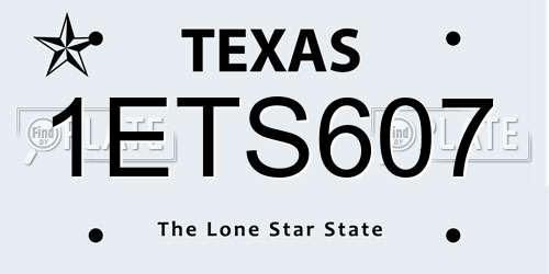 1ETS607 Texas License Plate