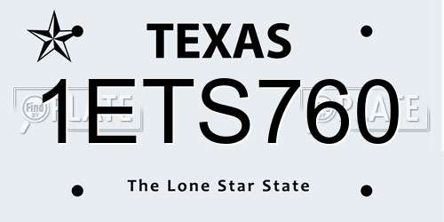 1ETS760 Texas License Plate