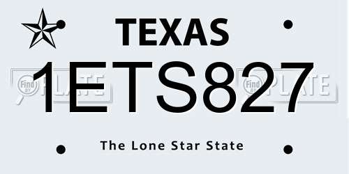 1ETS827 Texas License Plate