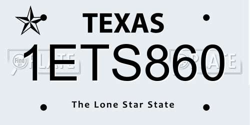1ETS860 Texas License Plate