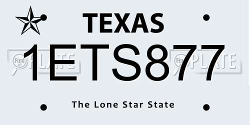 1ETS877 Texas License Plate