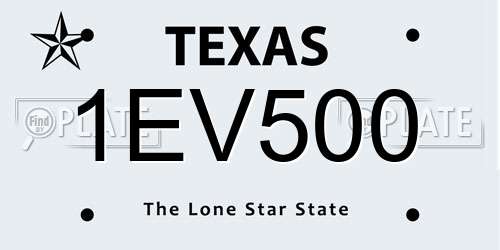1EV500 Texas License Plate