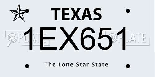 1EX651 Texas License Plate