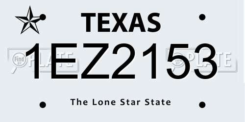1EZ2153 Texas License Plate