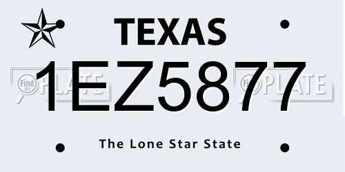 1EZ5877 Texas License Plate