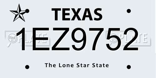 1EZ9752 Texas License Plate