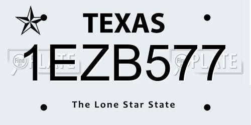 1EZB577 Texas License Plate