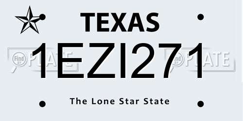 1EZI271 Texas License Plate