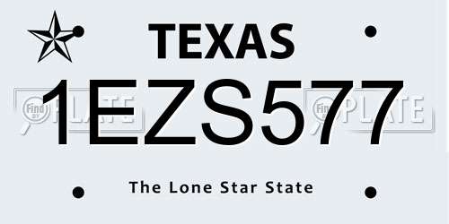 1EZS577 Texas License Plate