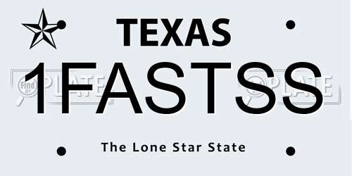 1FASTSS Texas License Plate
