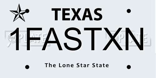 1FASTXN Texas License Plate
