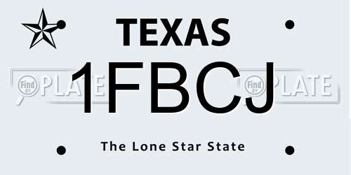 1FBCJ Texas License Plate