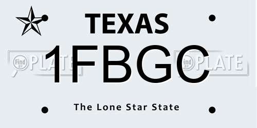 1FBGC Texas License Plate