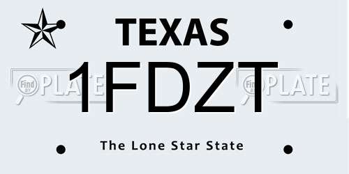 1FDZT Texas License Plate