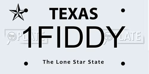 1FIDDY Texas License Plate