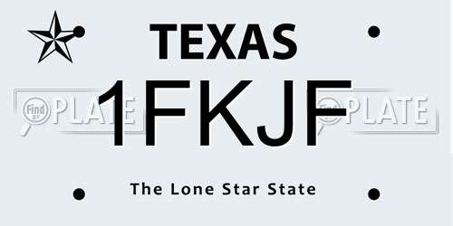 1FKJF Texas License Plate