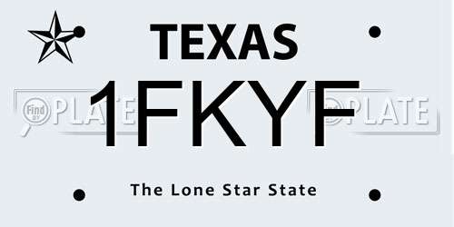 1FKYF Texas License Plate