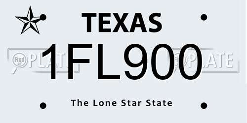 1FL900 Texas License Plate
