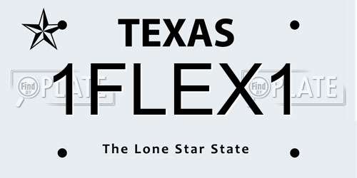 1FLEX1 Texas License Plate