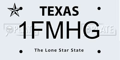 1FMHG Texas License Plate
