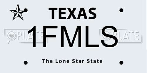 1FMLS Texas License Plate