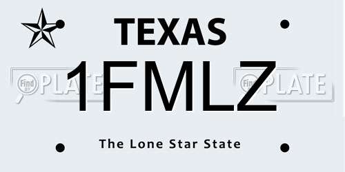 1FMLZ Texas License Plate