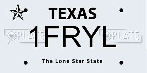 1FRYL Texas License Plate