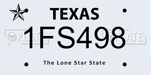 1FS498 Texas License Plate