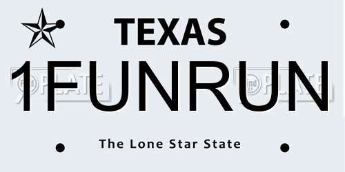 1FUNRUN Texas License Plate