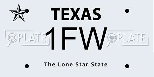 1FW Texas License Plate