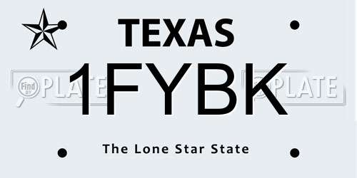 1FYBK Texas License Plate