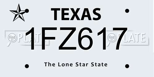 1FZ617 Texas License Plate