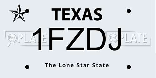 1FZDJ Texas License Plate
