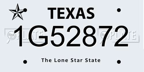1G52872 Texas License Plate