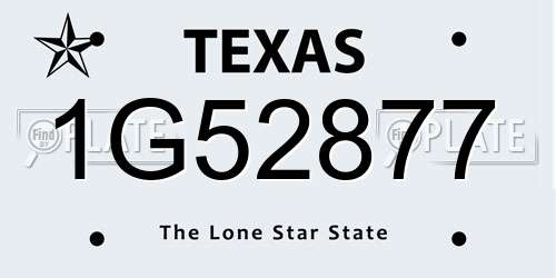 1G52877 Texas License Plate